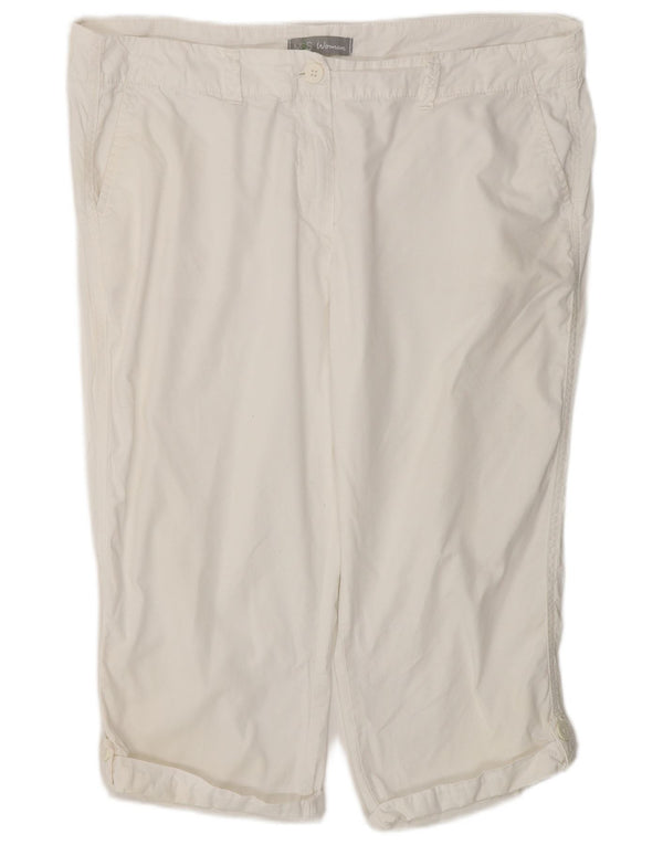 Marks & Spencer Bermuda-shorts med høj talje til kvinder UK 16 Large W38 White