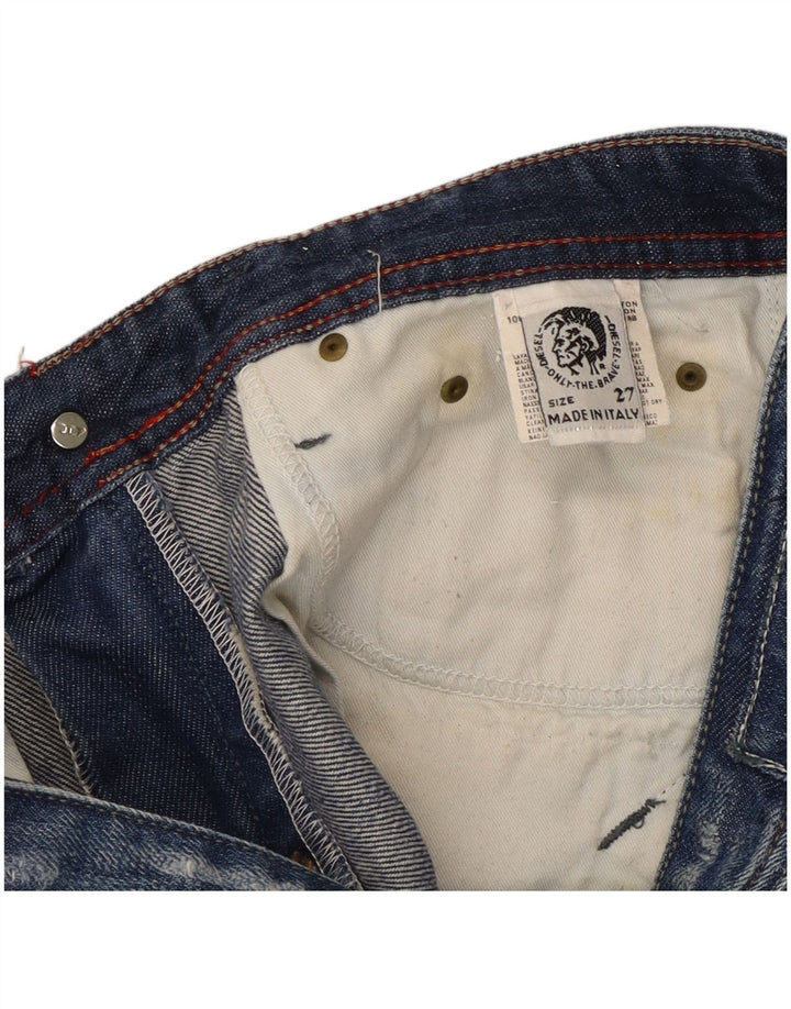 Diesel Dame Distressed Bootcut Jeans W27 L34 Blå Bomuld