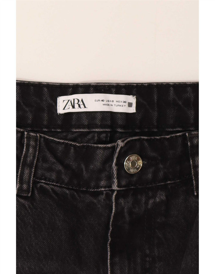 Zara Dame Straight Jeans EU 40 Medium W30 L31 Sort Bomuld