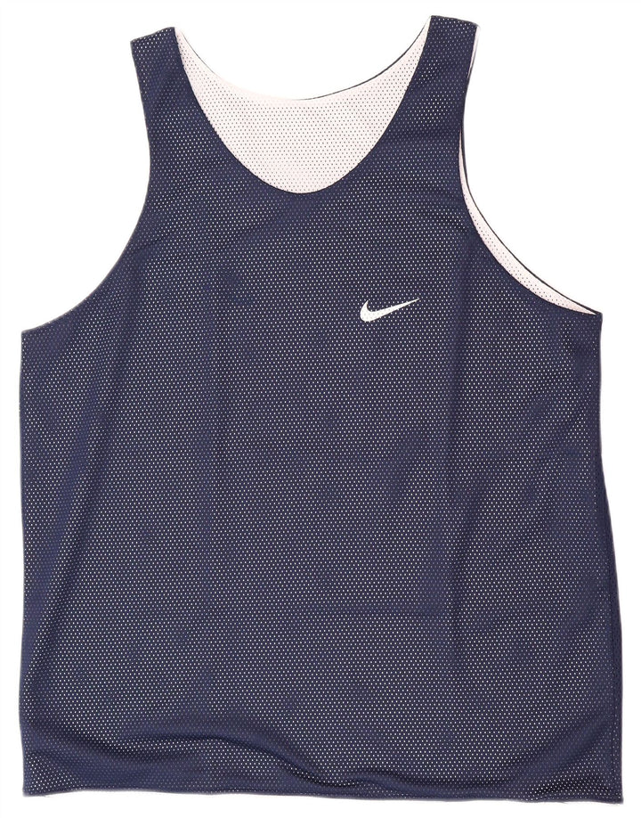Nike Herre Vendbar Vest Top XL Navy Blue Polyester