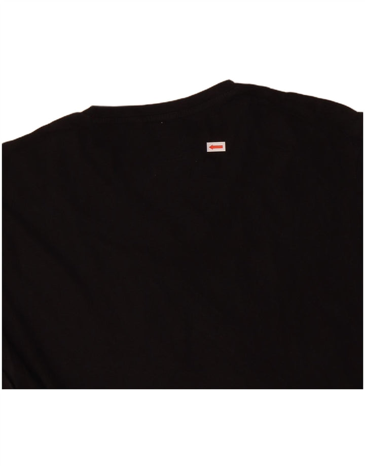 CALVIN KLEIN Herre Slim Fit Grafisk T-Shirt Top Medium Sort Bomuld