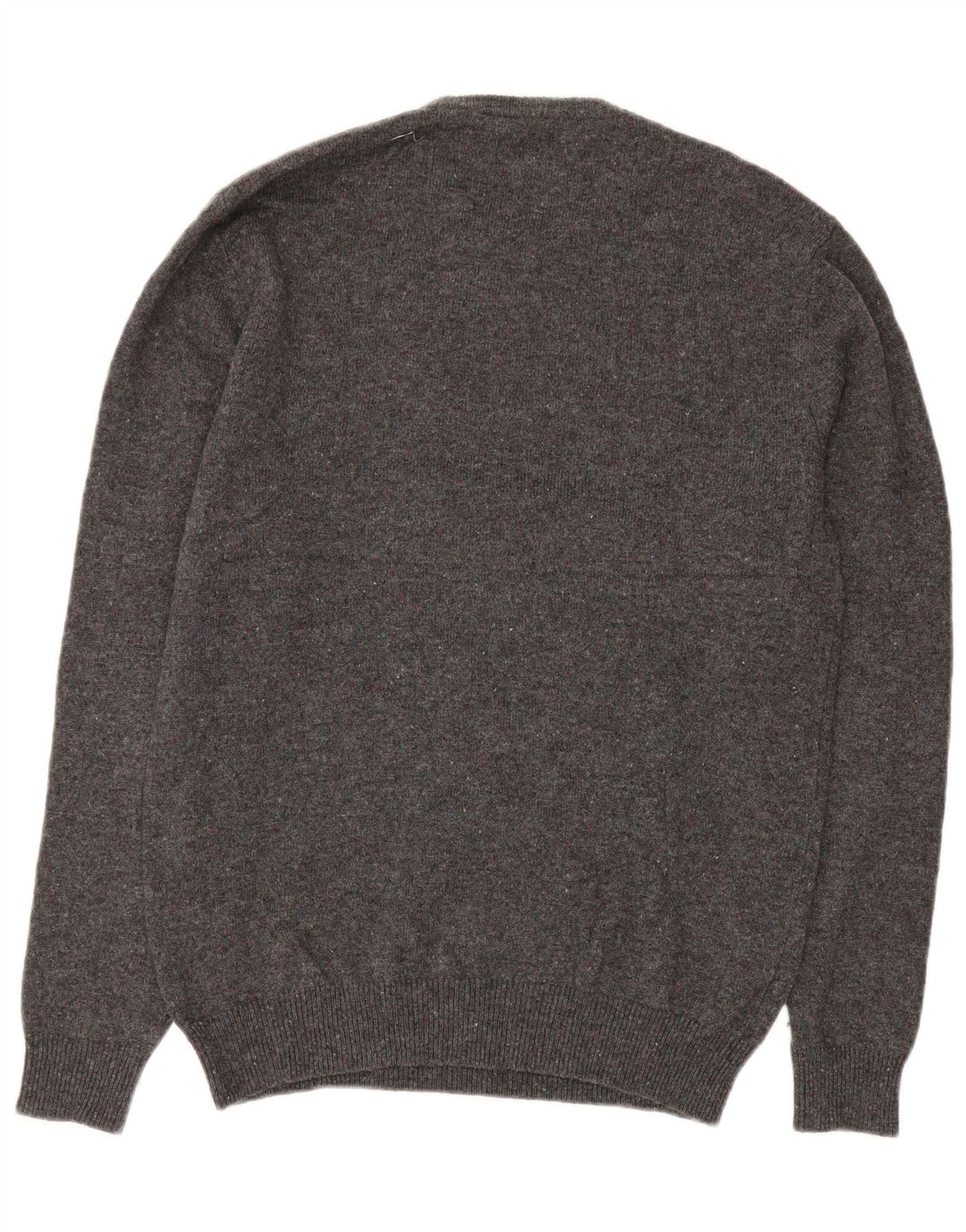 JACK WILLS Herre Crew Neck trøje Sweater Large Grå Flecked Merino Wool