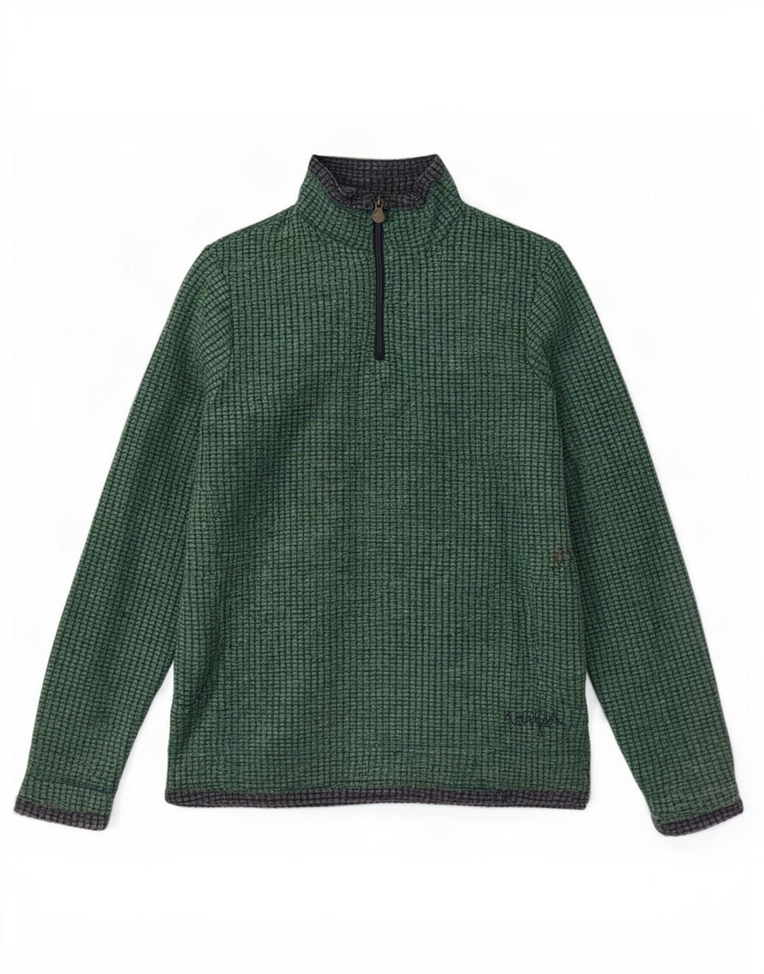 Weird Fish Dame Zip Neck Fleece Jumper UK 14 Large Green Polyester