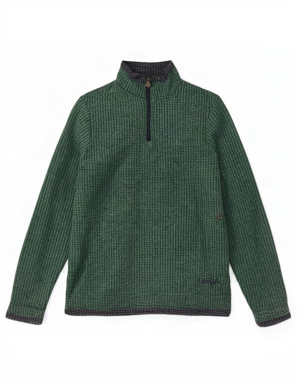 Weird Fish Womens Zip Neck Fleece Jumper UK 14 Large Green Polyester