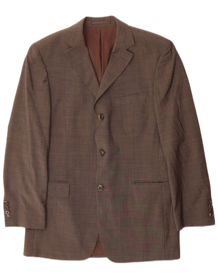 Hugo Boss Herre 3-knaps blazerjakke EU 46 Small Grey Virgin Wool