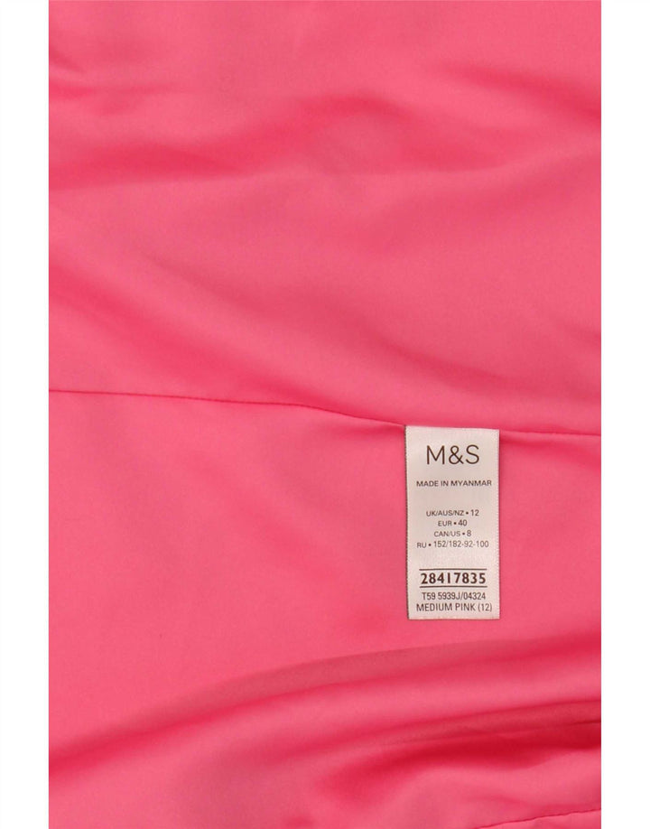 Marks & Spencer Dame 3/4 ærmet åben blazerjakke UK 12 Medium Pink