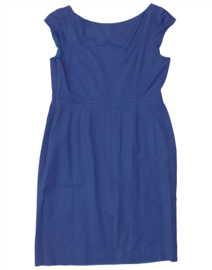 Coast Womens Sheath Dress UK 16 Large Blue Cotton