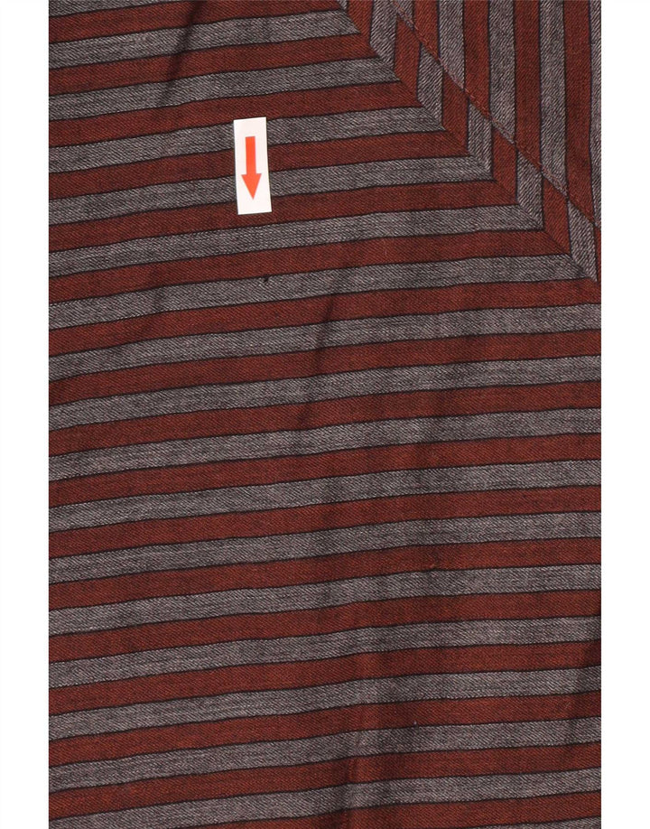 Vintage Dame Bluse Top IT 40 Lille Brun Stribet
