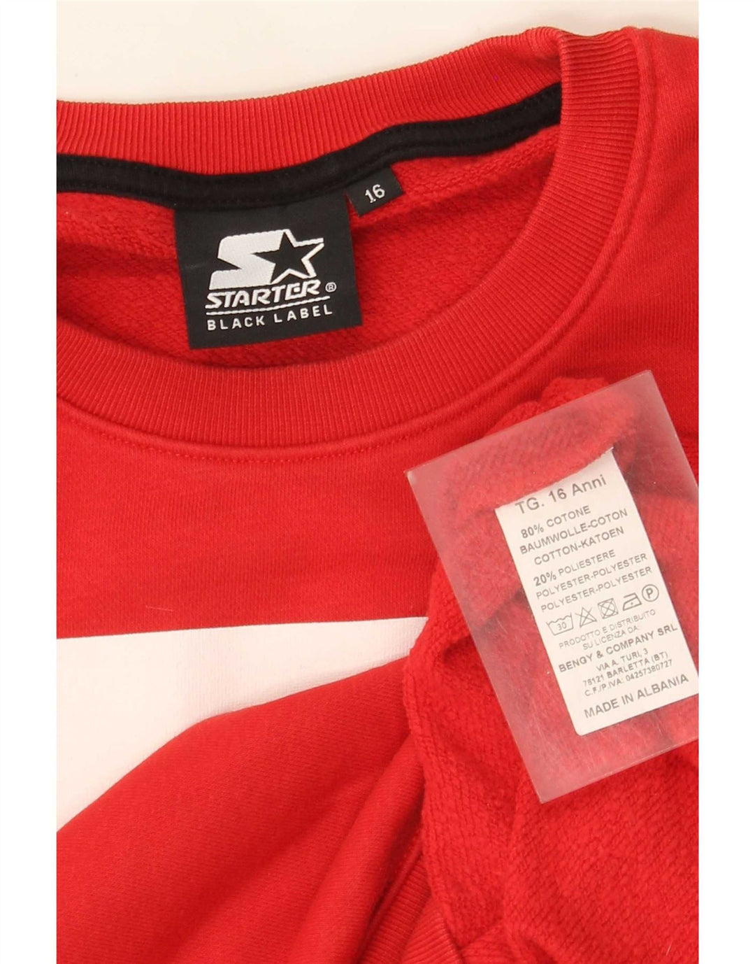 Starter Drenge Grafisk Sweatshirt Jumper 15-16 År Rød Bomuld