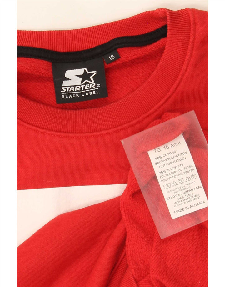 Starter Drenge Grafisk Sweatshirt Jumper 15-16 År Rød Bomuld