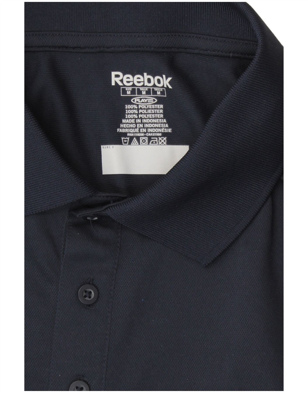 Reebok Herre Houston Texans Polo Shirt Medium Navy Blue Polyester