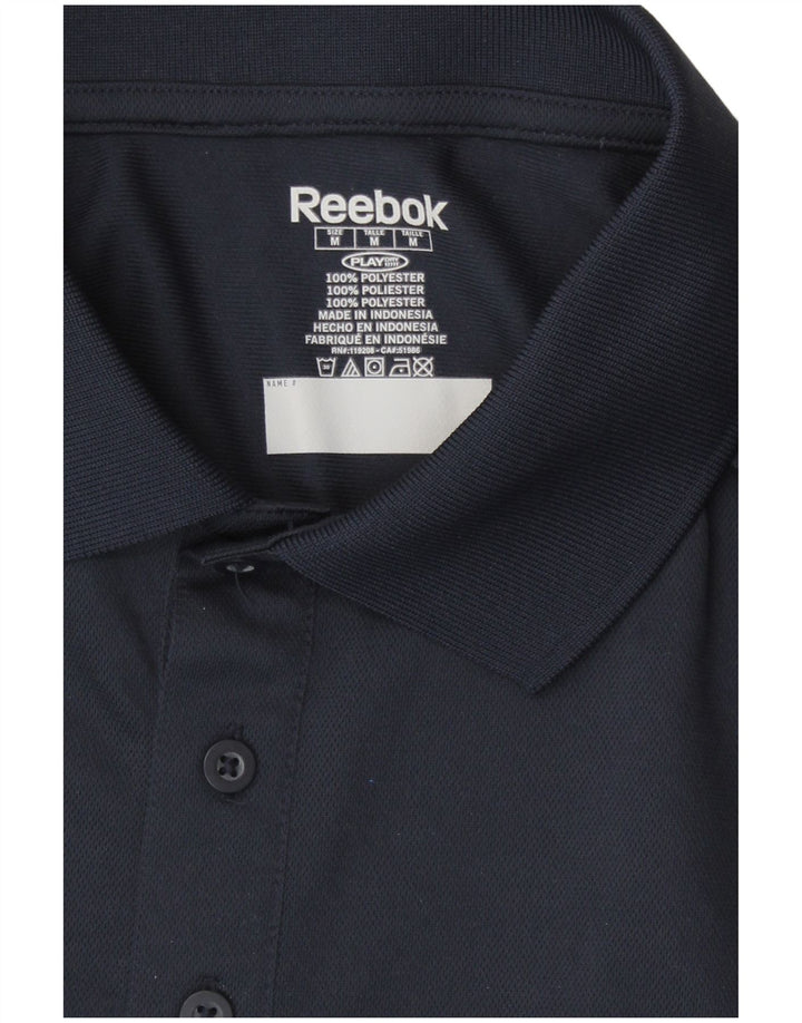 Reebok Herre Houston Texans Polo Shirt Medium Navy Blue Polyester