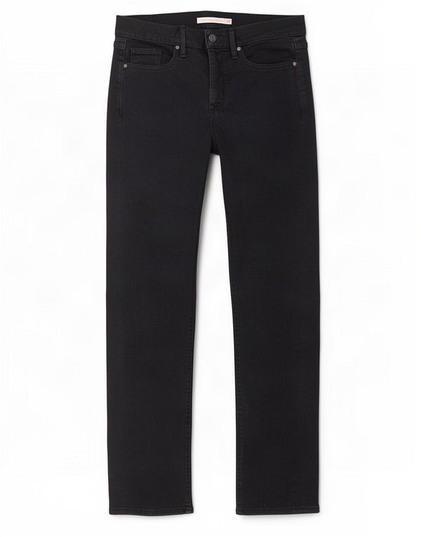 Levi's Dame 314 Shaping Straight Jeans W29 L32 Sort Bomuld