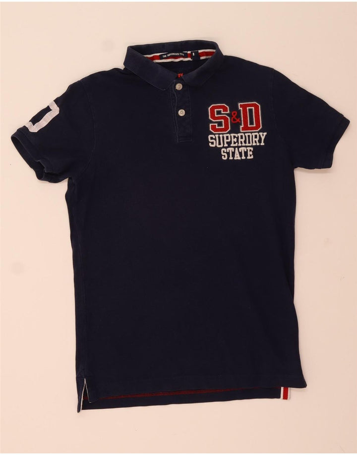 Superdry Grafisk poloshirt til mænd Stor marineblå bomuld