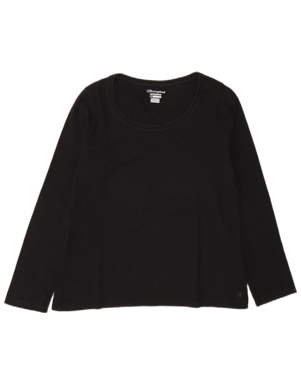 Champion Dame Top Langærmet UK 12 Medium Sort Bomuld