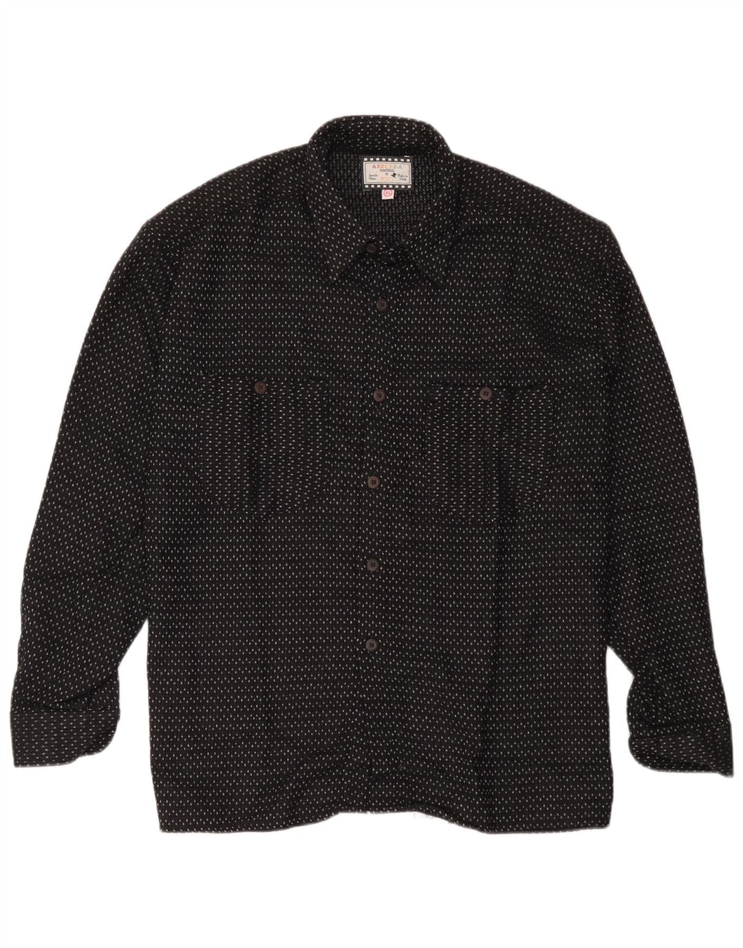 Azzurra Herre Flannel Shirt XL Sort Plettet Polyester