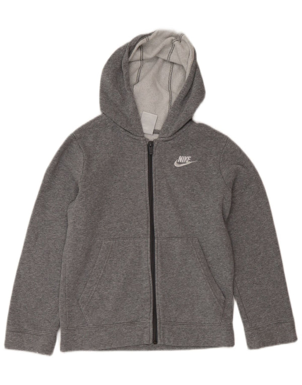 Nike hættetrøje med lynlås til piger 8-9 år lille grå flækket bomuld