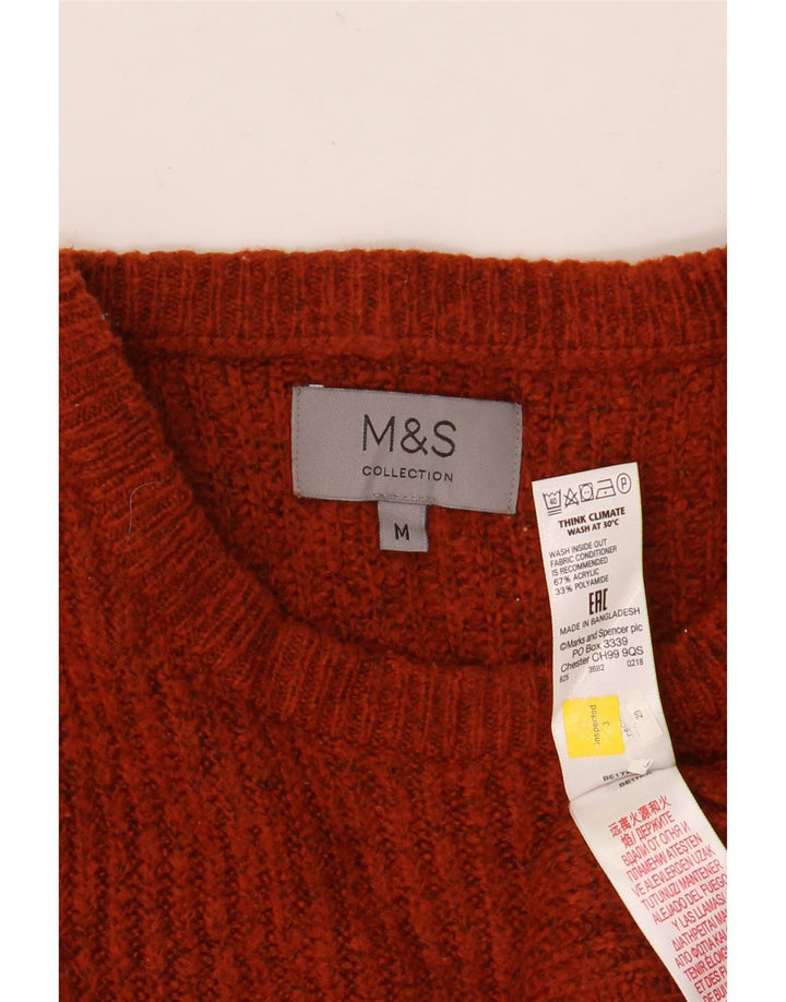 Marks & Spencer Herretrøjetrøje med rund hals Medium Burgund akryl