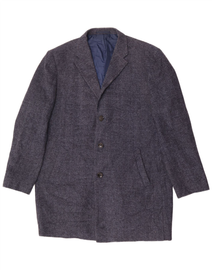 Marks & Spencer Herre Overfrakke UK 44 2XL Navy Blue Polyester