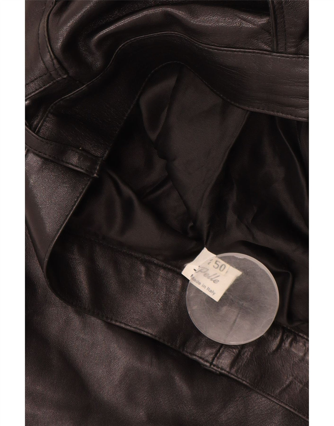 VINTAGE Lige læderbukser til mænd IT 50 Large W32 L30 Sort læder