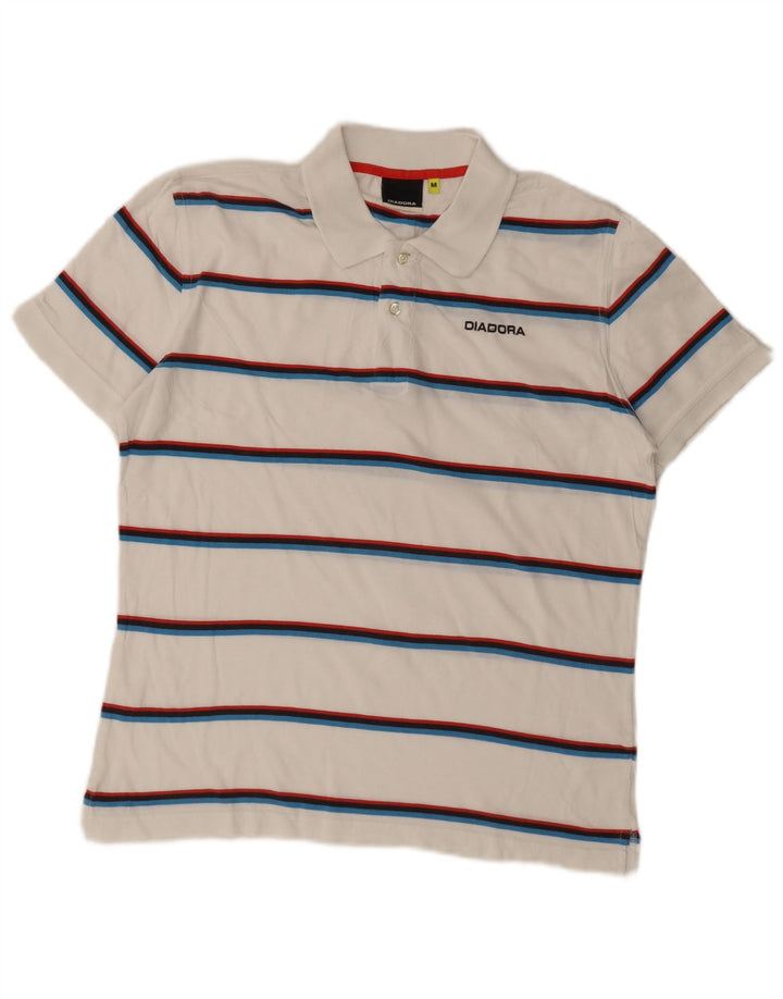 Diadora herre poloshirt Medium hvid stribet bomuld