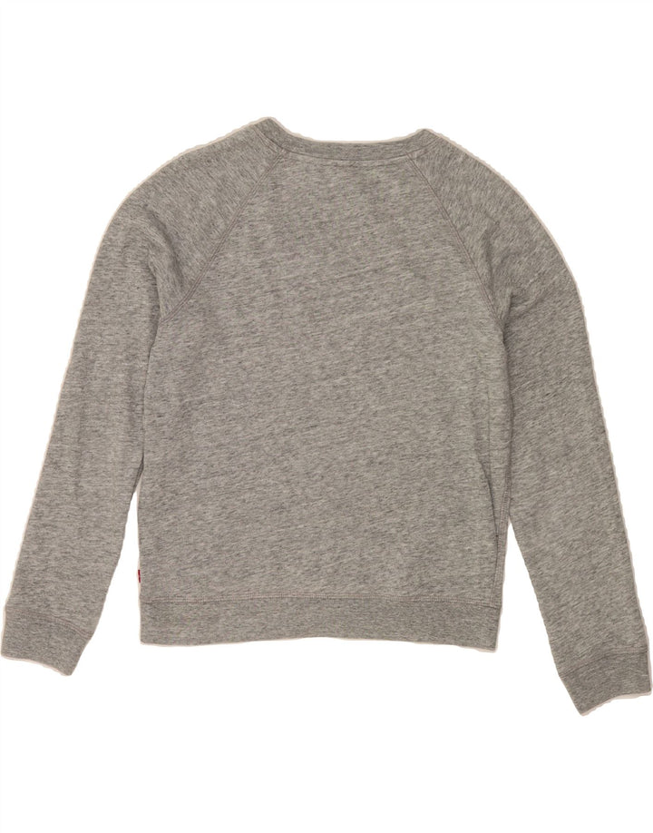 LEVI'S Womens Oversized Graphic Sweatshirt Jumper UK 10 Small Grey Cotton Vintage Levi's and Second-Hand Levi's from Messina Hembry 