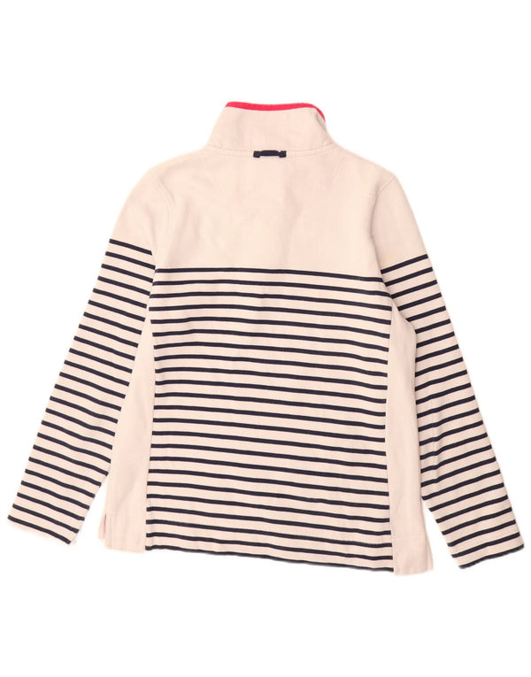 Besætningstøj Dame Sweatshirt Jumper UK 10 Lille hvid stribet