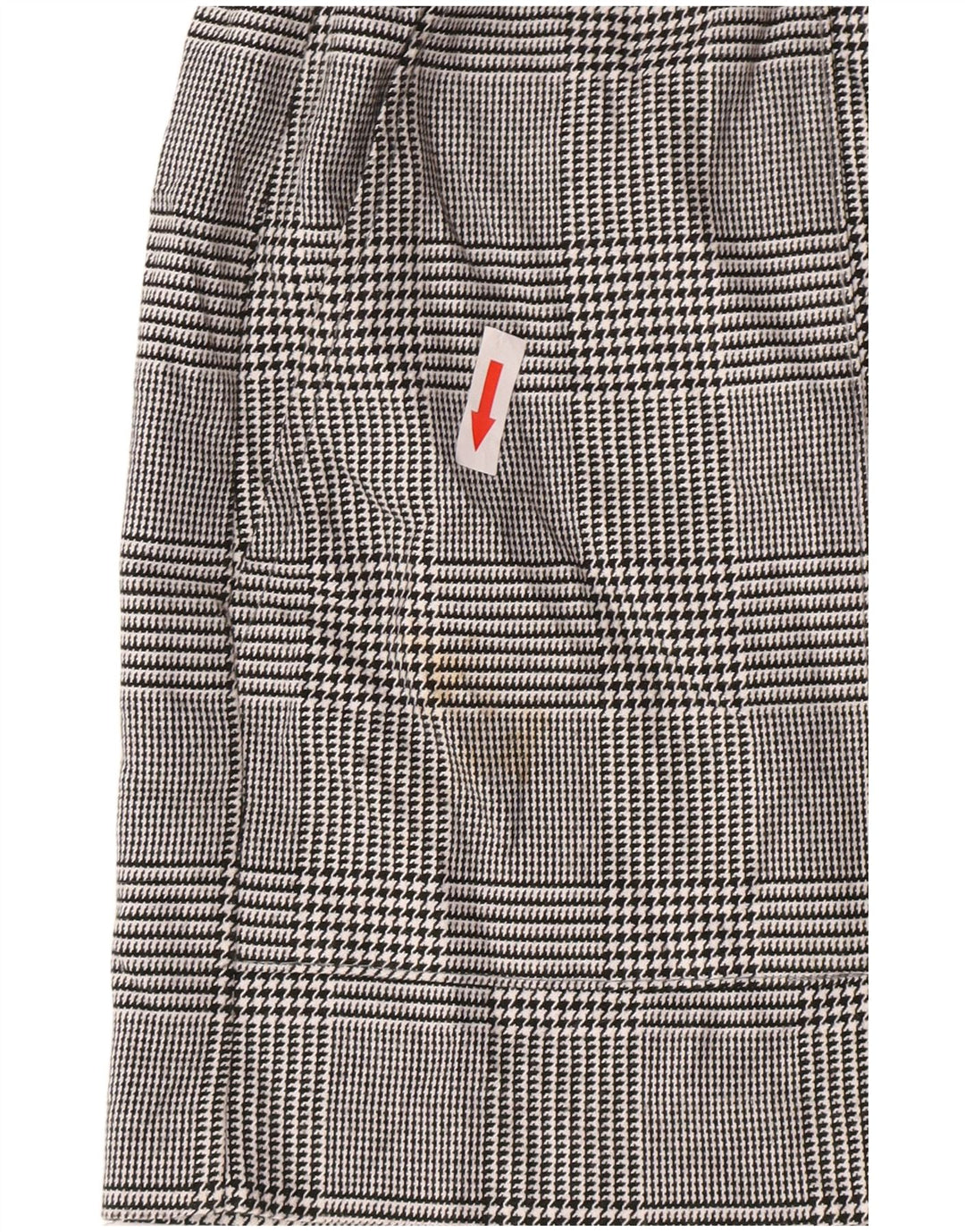 Zara højtaljede chinoshorts til kvinder, store W30 Grå Houndstooth Polyester