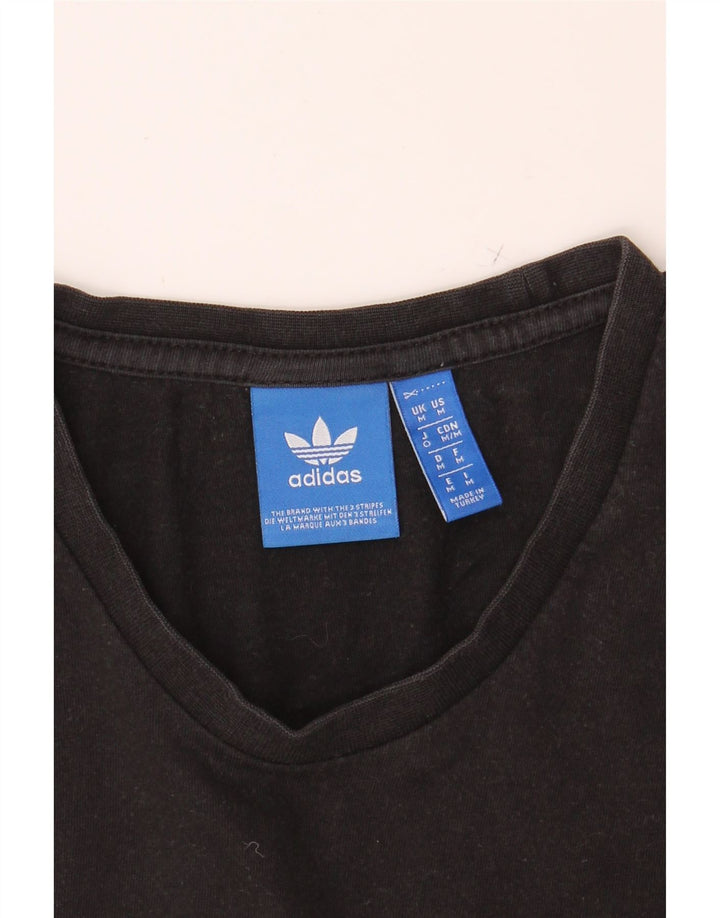 ADIDAS Mens Graphic T-Shirt Top Medium Black Vintage Adidas and Second-Hand Adidas from Messina Hembry 