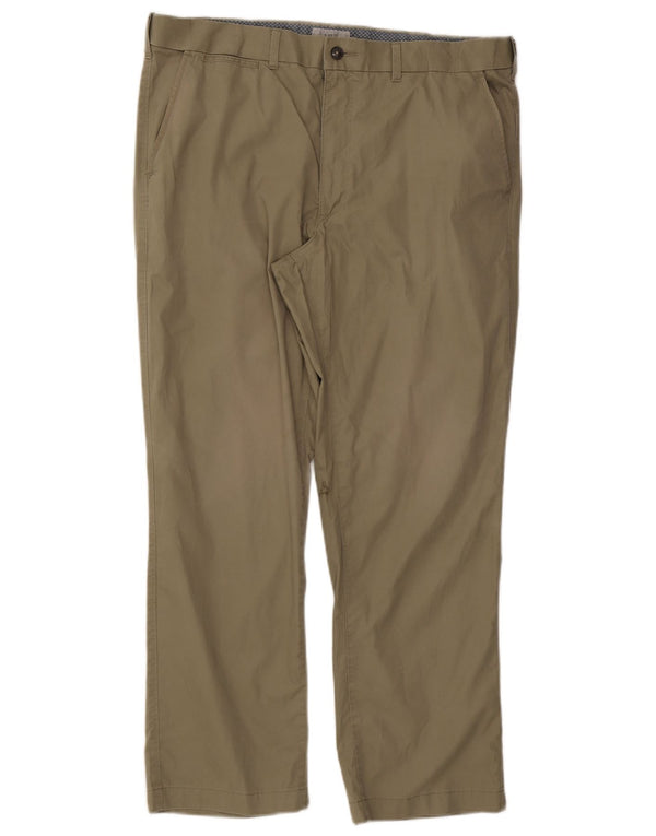 Marks & Spencer Herre Lige Regular Chino Bukser W38 L29 Khaki Bomuld