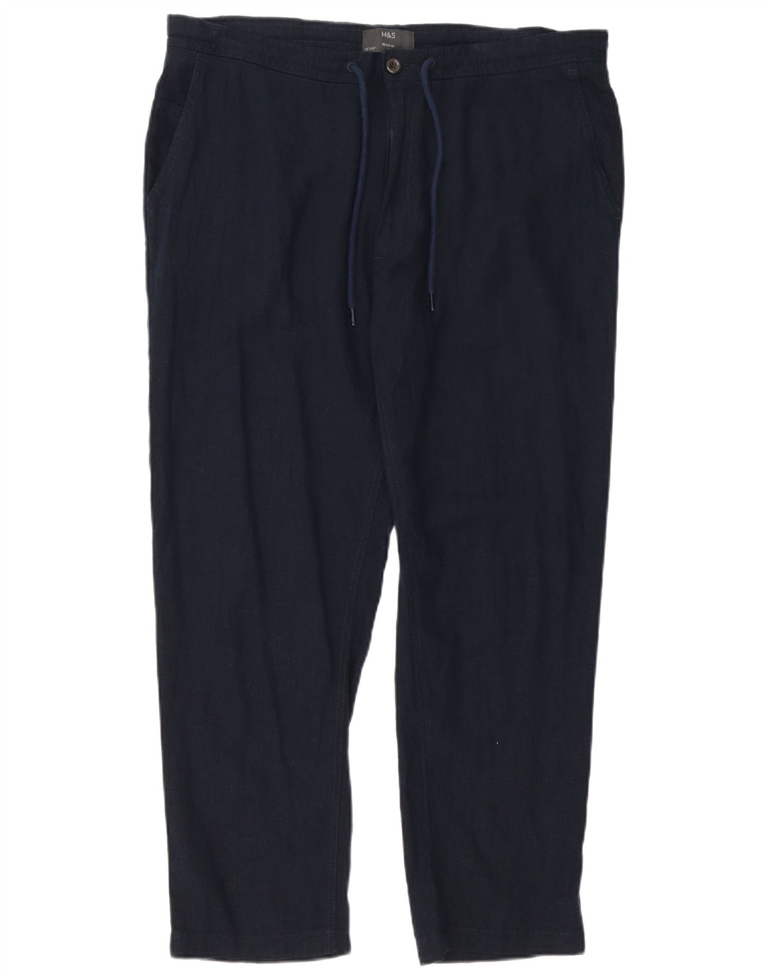 Marks & Spencer Herre Lige Regular Casual Bukser W38 L29 Navy Blue