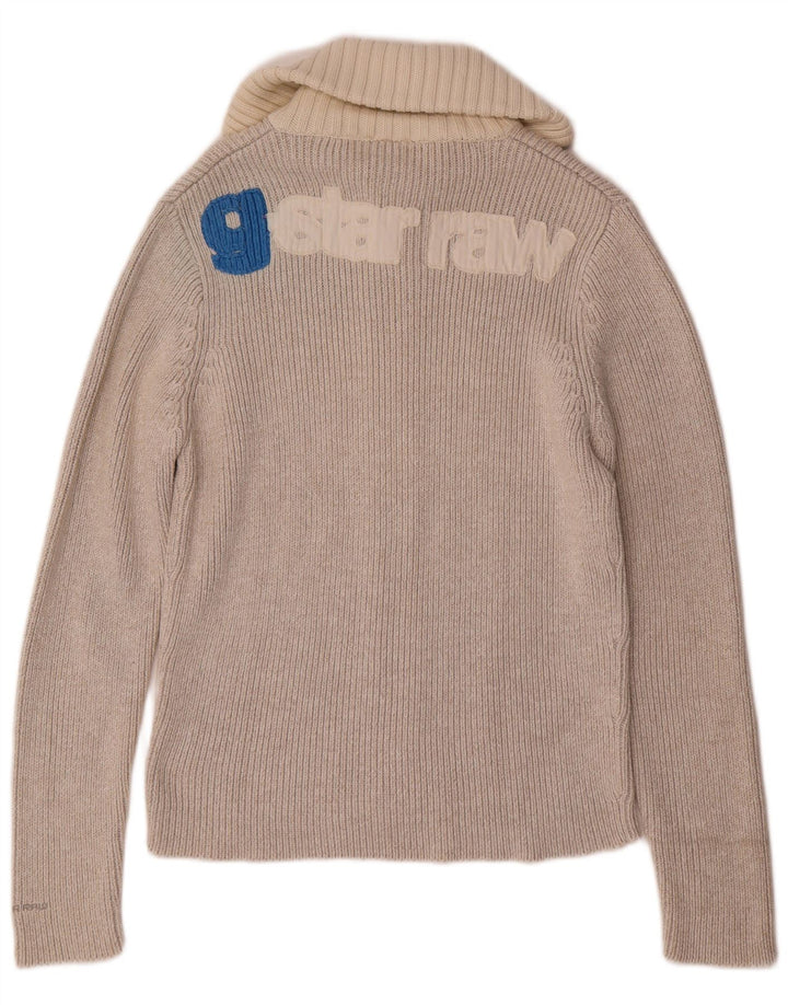 G-Star Herre grafisk cardigan sweater Medium Beige Bomuld