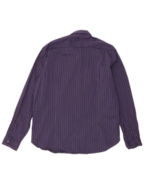 Ted Baker Mens Shirt Size 6 2XL Purple Striped Cotton