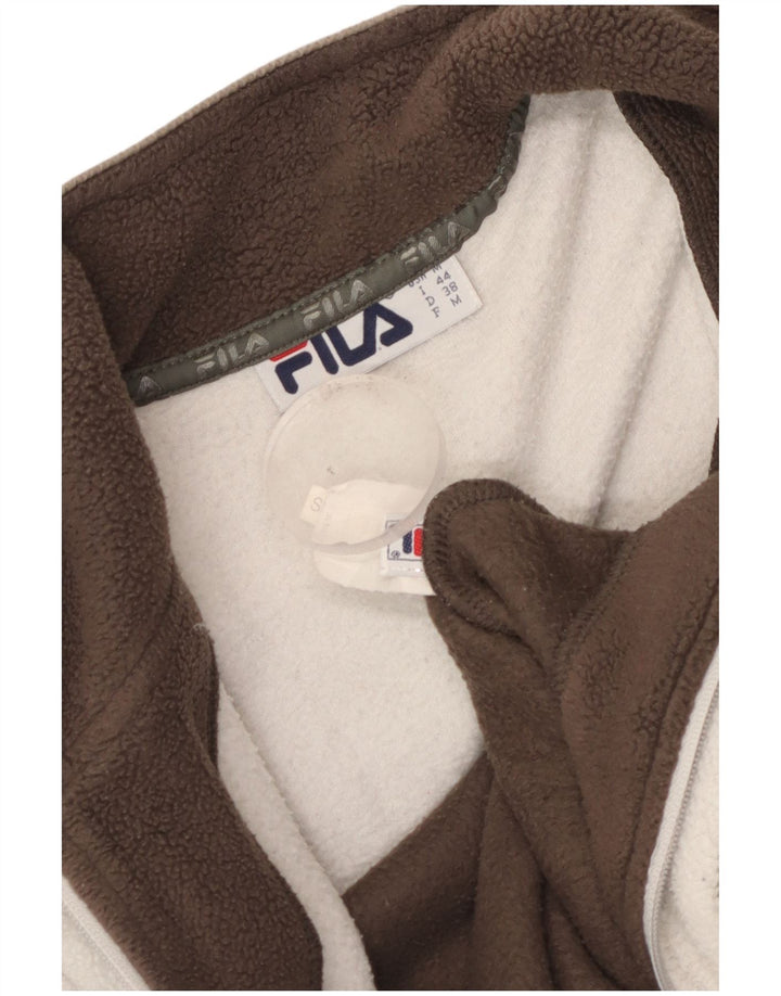 Fila Dame Fleecejakke UK 16 Medium Brun Colourblock Polyester