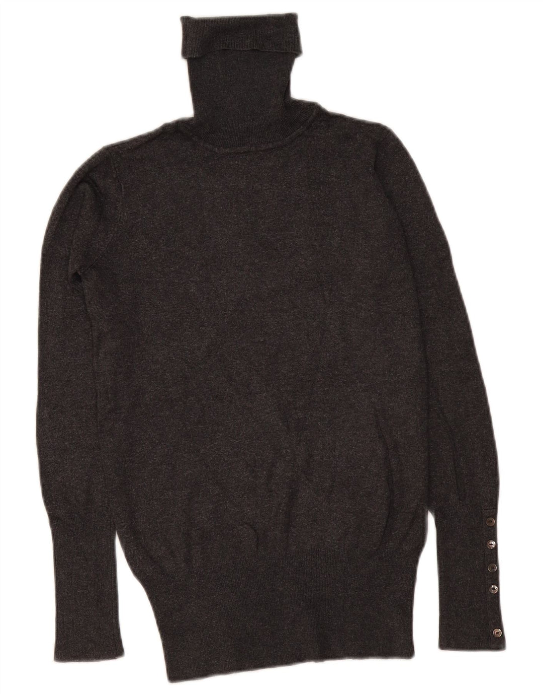 Zara Dame Rullehals Sweater UK 10 Small Grey Rayon