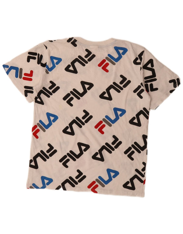 Fila Boys Grafisk T-Shirt Top 15-16 år XL Hvid Bomuld