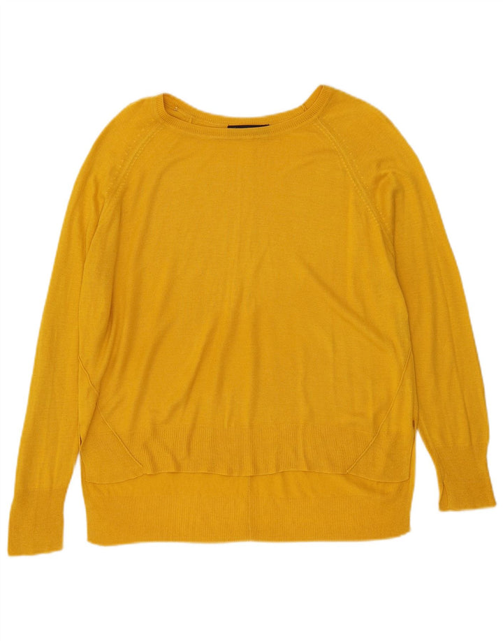 Zara Dame Boat Neck Jumper Sweater UK 14 Medium Yellow