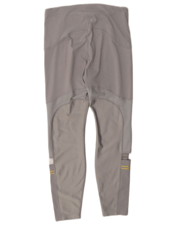 Nike Dame Dri Fit Leggings UK 12 Medium Grey Polyester
