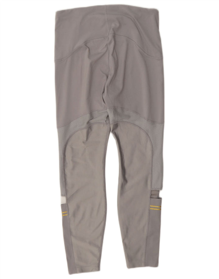 Nike Dame Dri Fit Leggings UK 12 Medium Grey Polyester