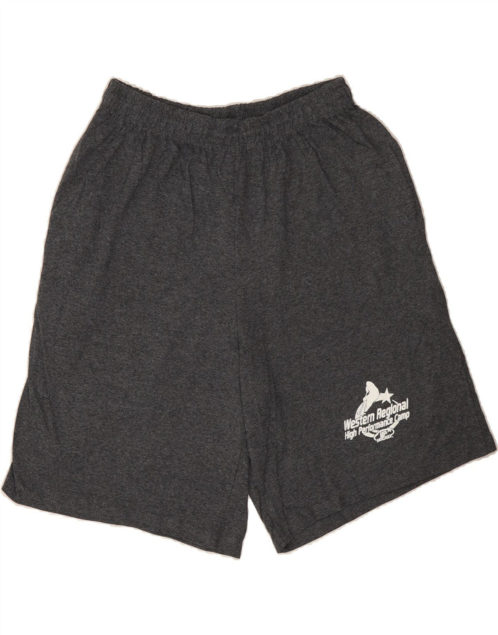 RUSSELL ATHLETIC Mens Graphic Sport Shorts Medium  Grey Cotton Vintage Russell Athletic and Second-Hand Russell Athletic from Messina Hembry 