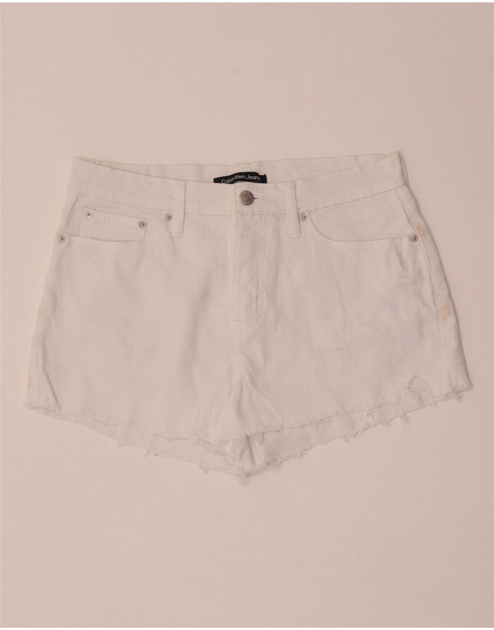 Calvin Klein denimshorts til kvinder W28 Medium hvid bomuld