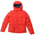 JOULES Womens Hooded Padded Jacket UK 12 Medium Red Polyester