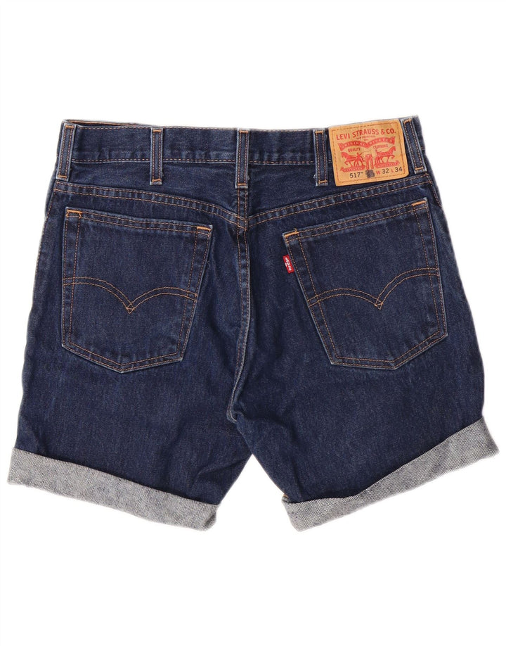 LEVI'S Mens 517 Denim Shorts W32 Medium Navy Blue Cotton