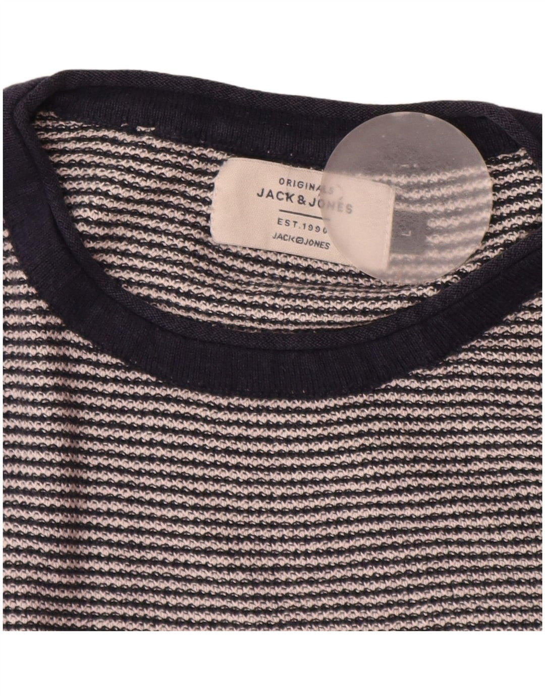 Jack & Jones herre rund hals sweater stor marineblå stribet