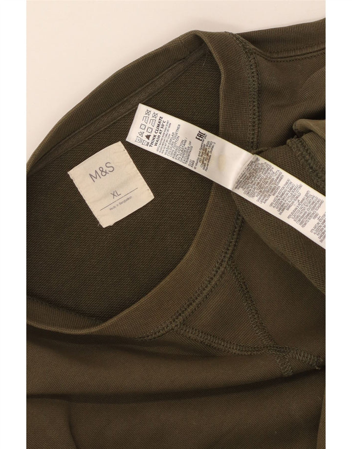 MARKS & SPENCER Sweatshirt til mænd XL Khaki Bomuld
