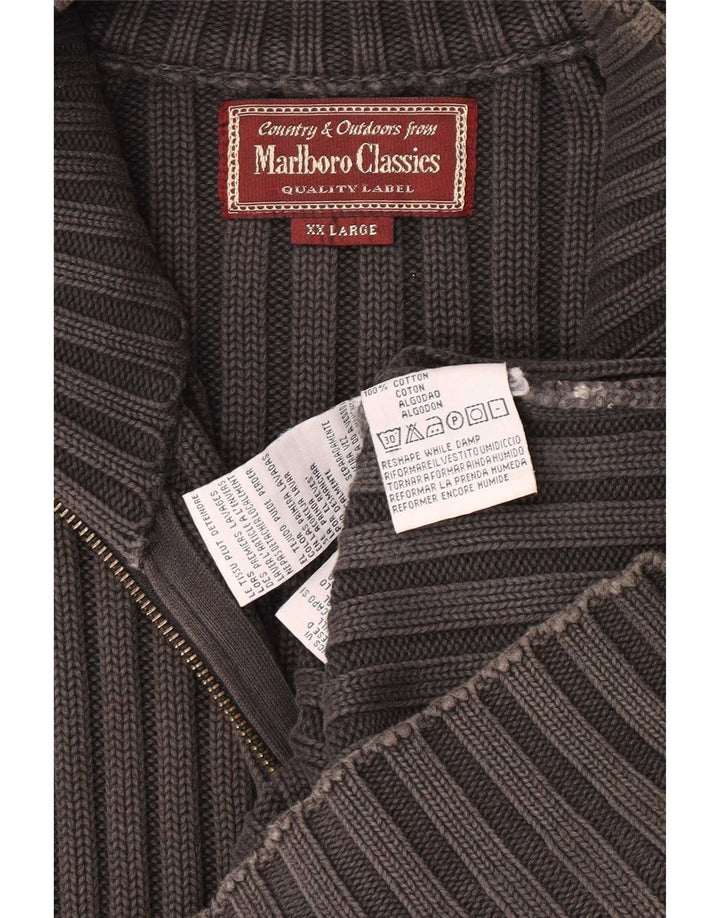 Marlboro Classics Herre Cardigan Sweater 2XL Grå Bomuld