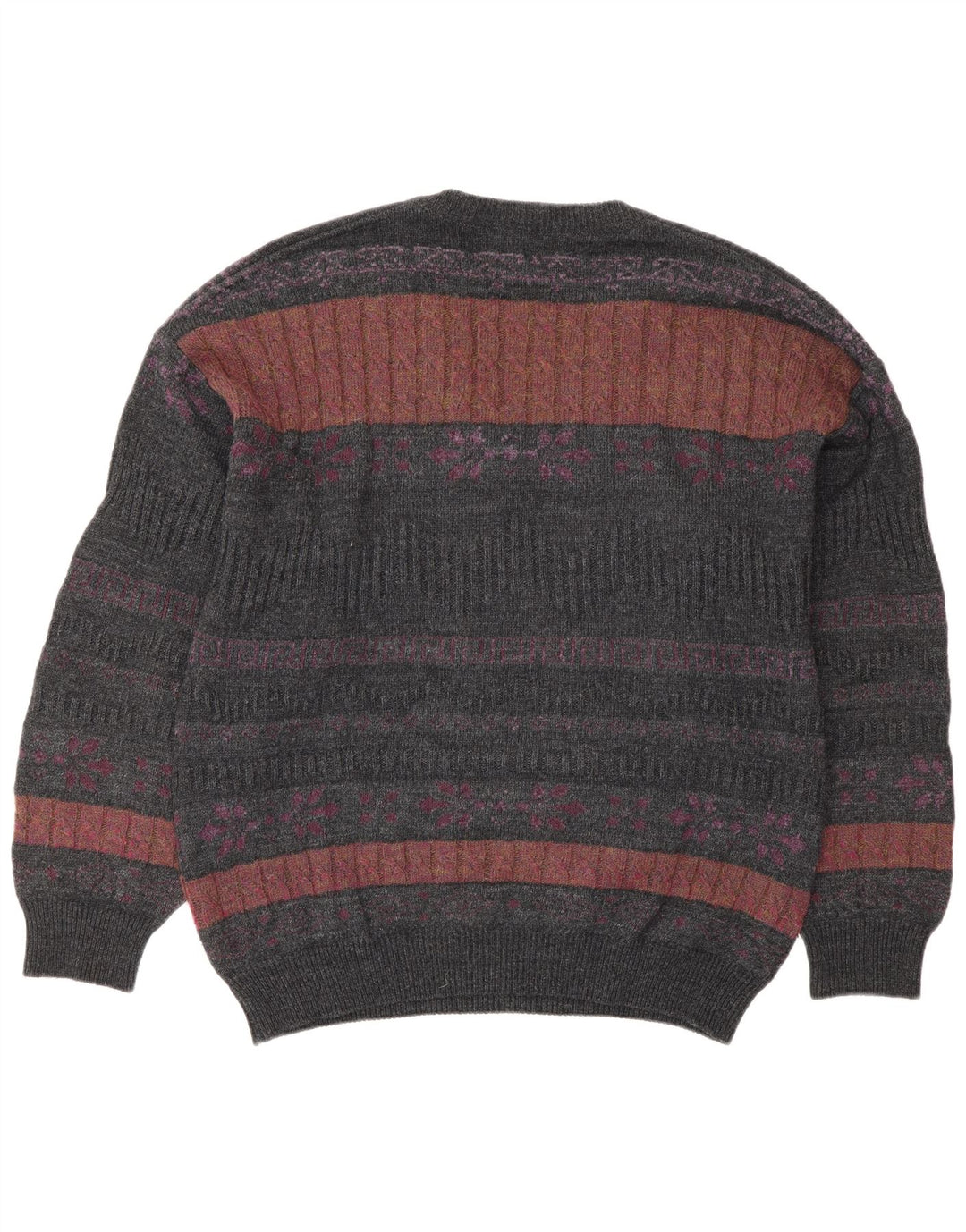 Il Granchio Herre V-hals sweater Large Grey Fair Isle