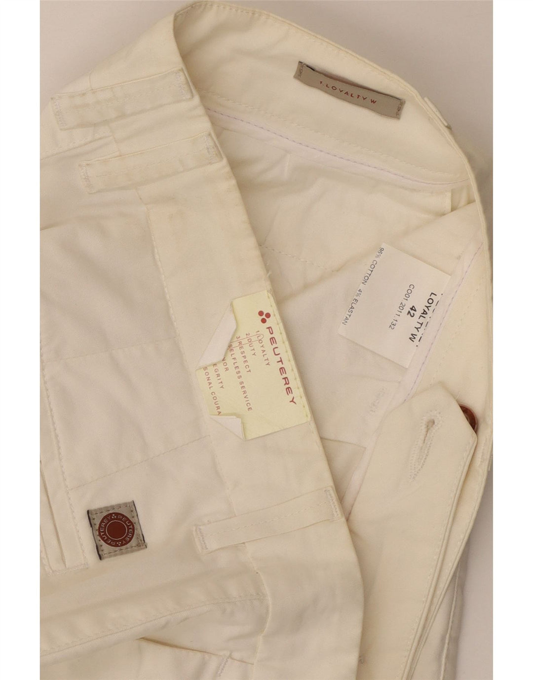 PEUTEREY Chino Shorts til kvinder IT 42 Medium W32 Hvid Bomuld