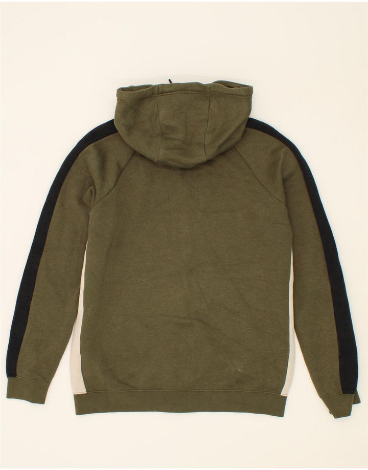 NIKE Mens Zip Hoodie Sweater Small Khaki Colourblock Cotton Vintage Nike and Second-Hand Nike from Messina Hembry 
