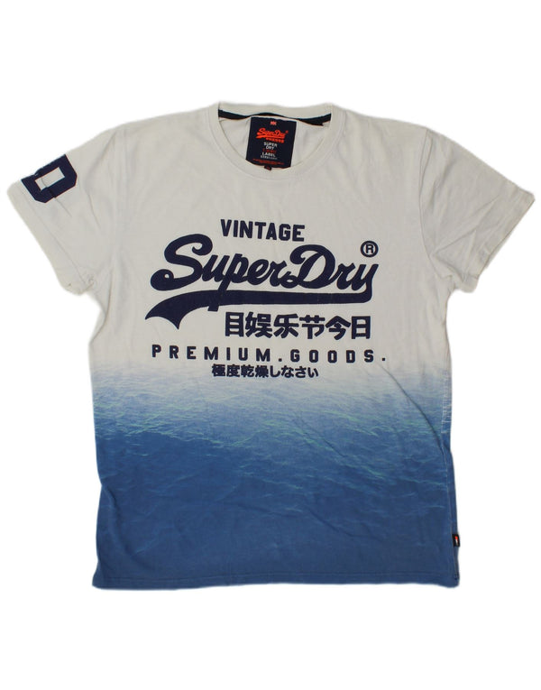 Superdry Grafisk T-shirt top til mænd Stor hvid Colourblock Bomuld